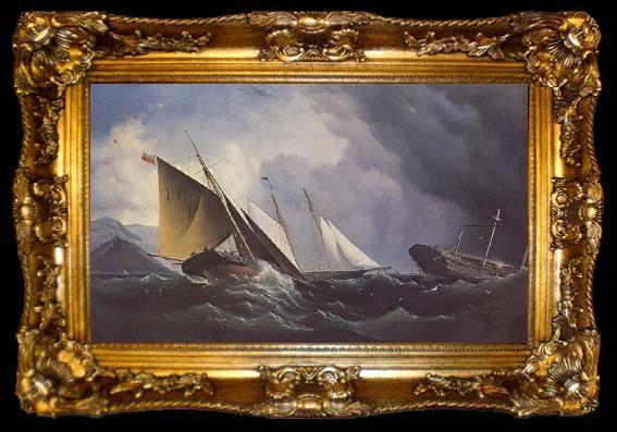 framed  Haughton Forrest Shipwreck off a steep coast, ta009-2